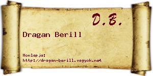 Dragan Berill névjegykártya